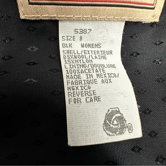 Vintage Woolrich Women’s size 8 Black 100% Wool Fringe Wrap Midi Lined Skirt - Picture 12 of 13